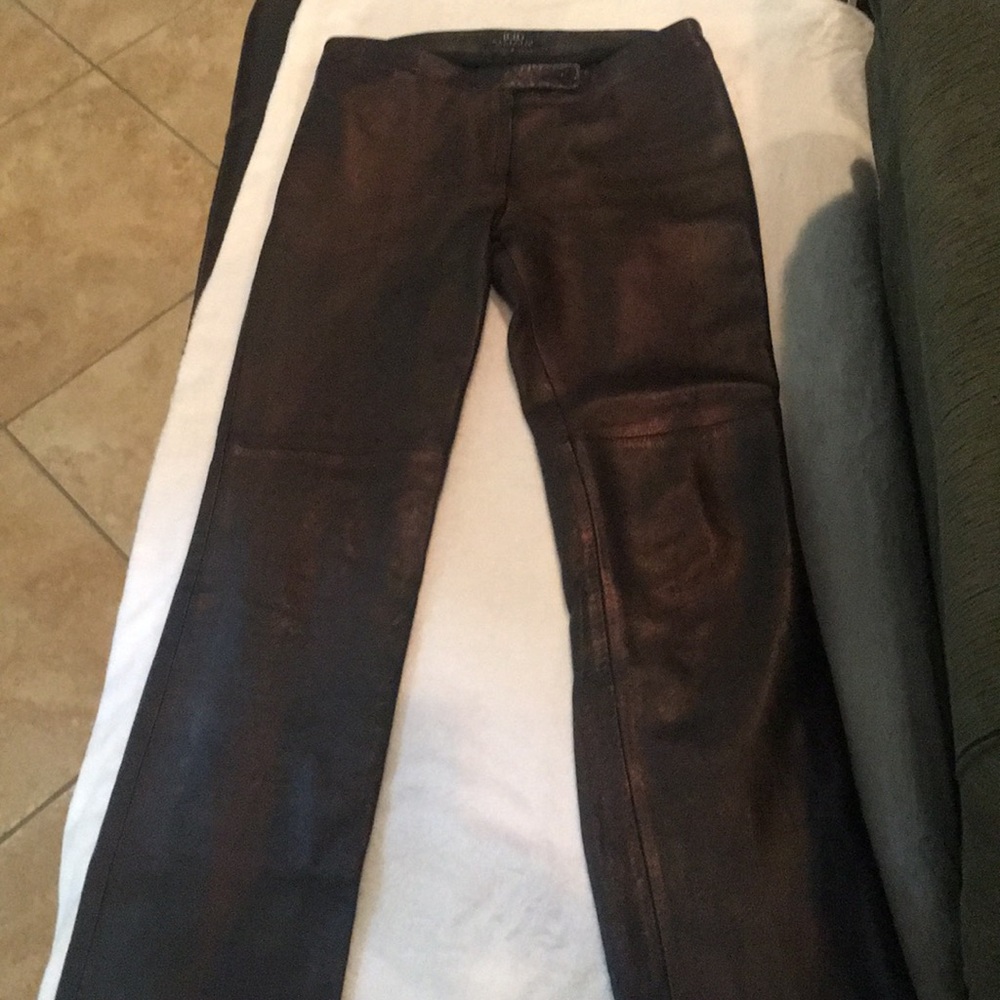 BCBG leather pants mid-rise